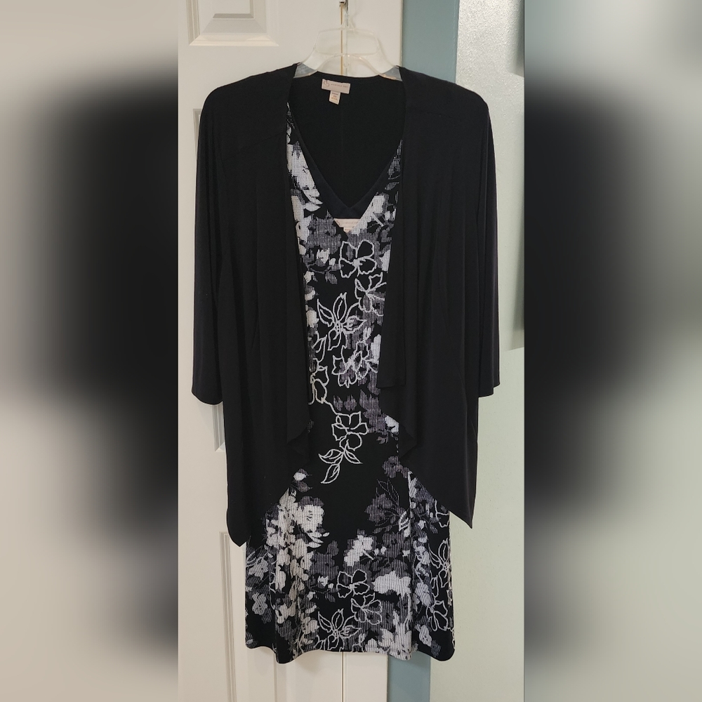 Navy and white Dress, two-piece, size 20w Dress Barn